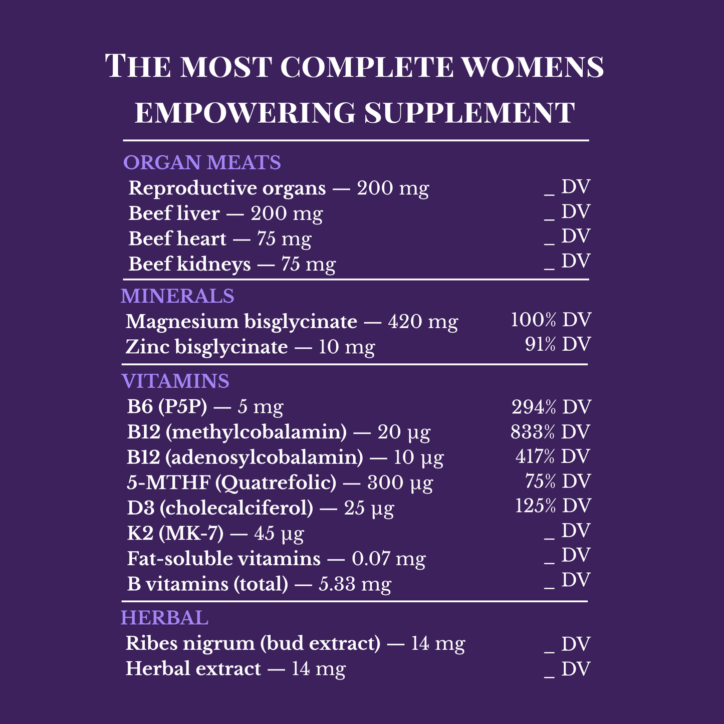 PrimeHer premium organ mineral blend